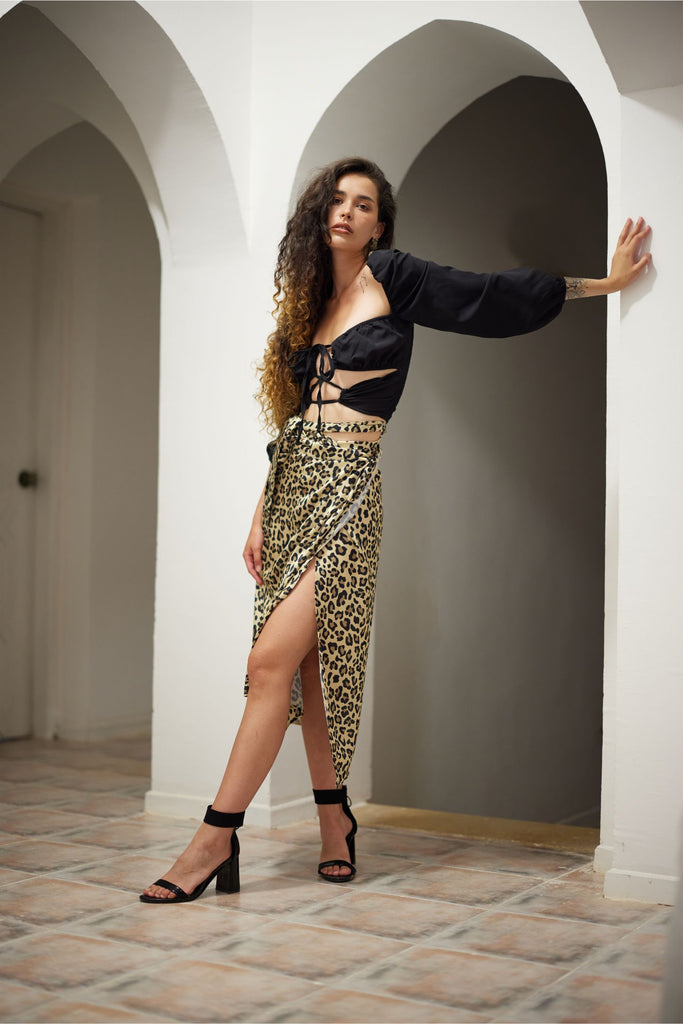 THE FOR EVER & EVER MULTI-WAY WRAP SKIRT - LEOPARD PRINT - Clothing - Opio Shop