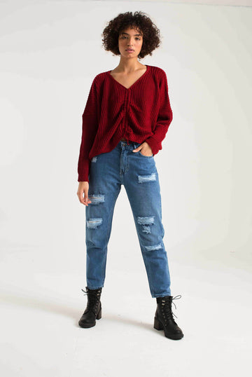 RIPPED STRAIGHT FIT JEANS - Opio Shop