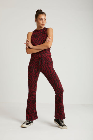 OUT AND ABOUT KNIT PANTS - BURGUNDY - Clothing - Opio Shop