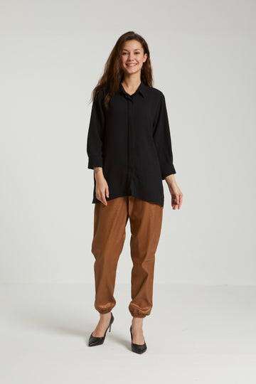 BASIC RELAXED FIT SHIRT - BLACK - clothing - Opio Shop
