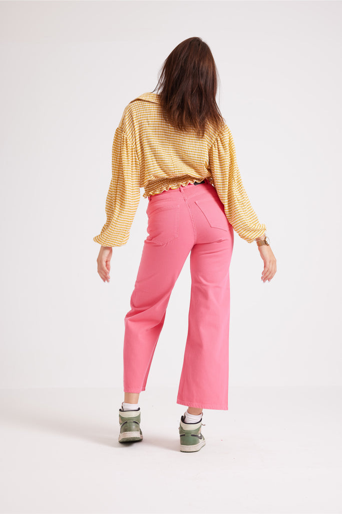 WIDE LEG JEANS IN PINK - clothing - Opio Shop